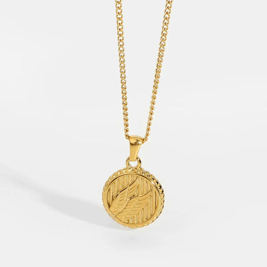 Angel Wing Coin Necklace